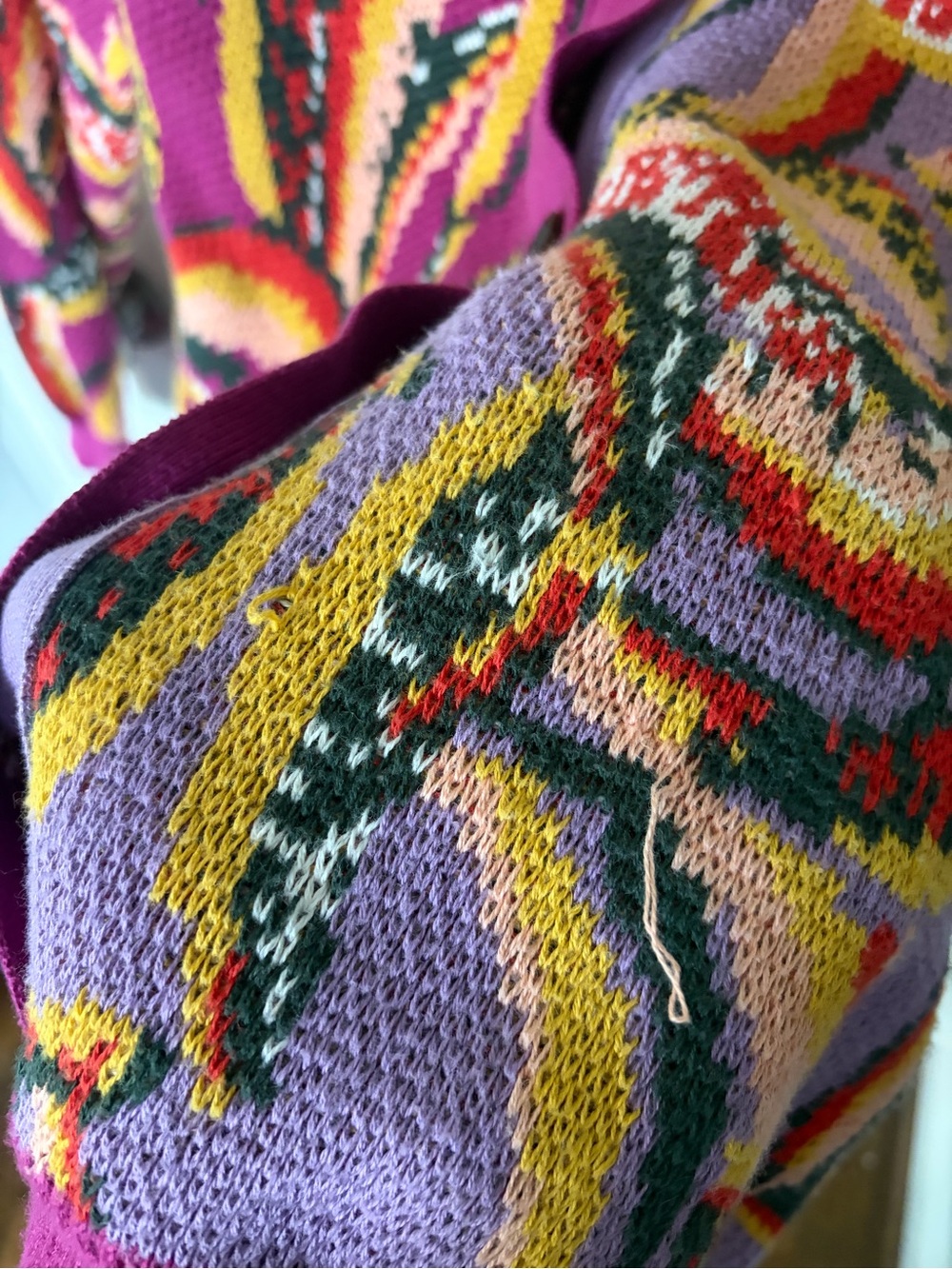 FARM Rio Purple Magenta Multicolor Button-Front Cardigan - Picture 5 of 5